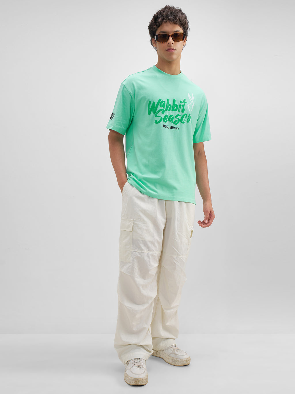 WB By Highlander Men Green Looney Tunes Printed Round Neck T-Shirt - Green - Image 2