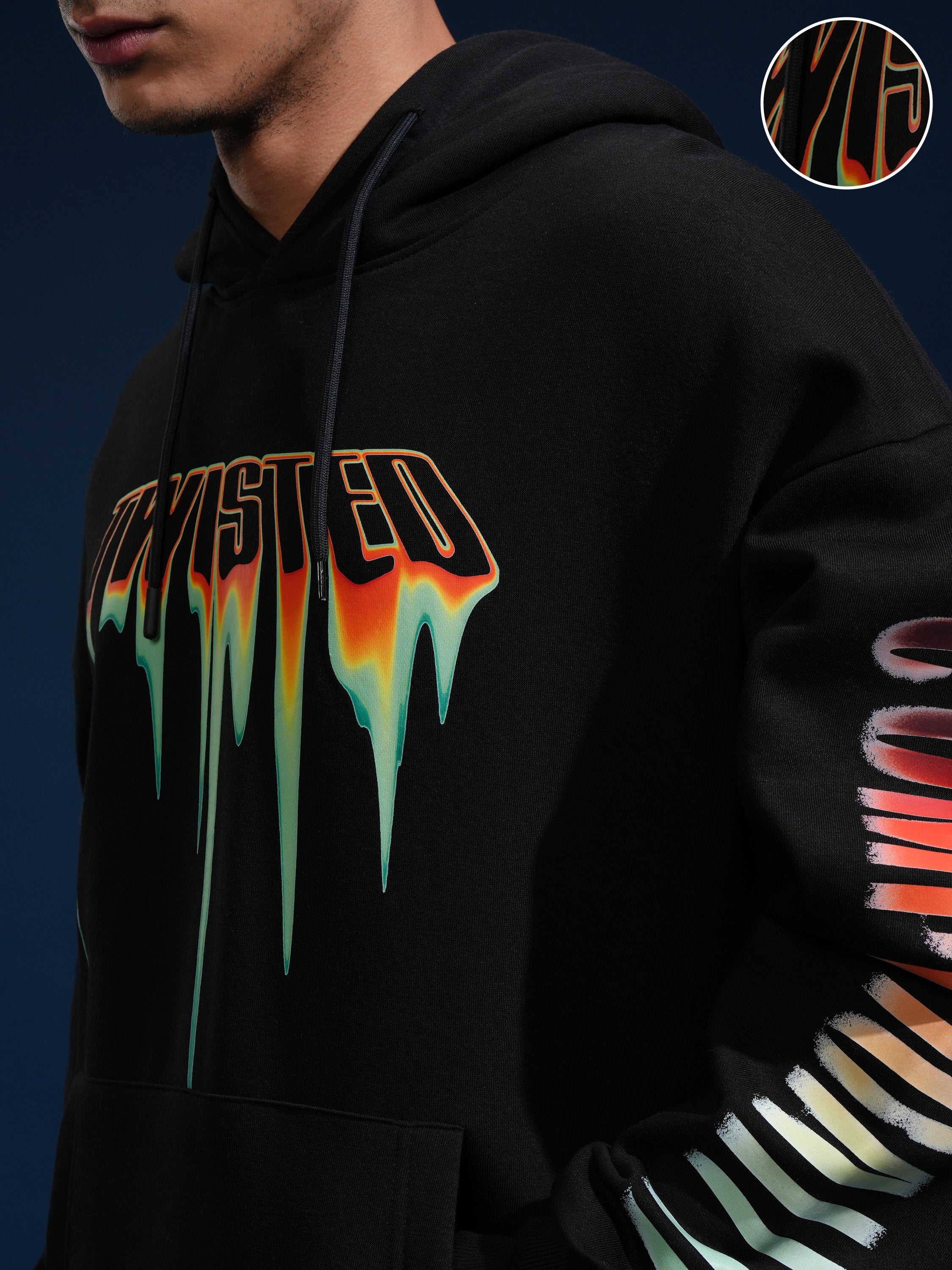 DC By Highlander Men Black Joker Hooded Pullover Sweatshirt - Black - Image 5