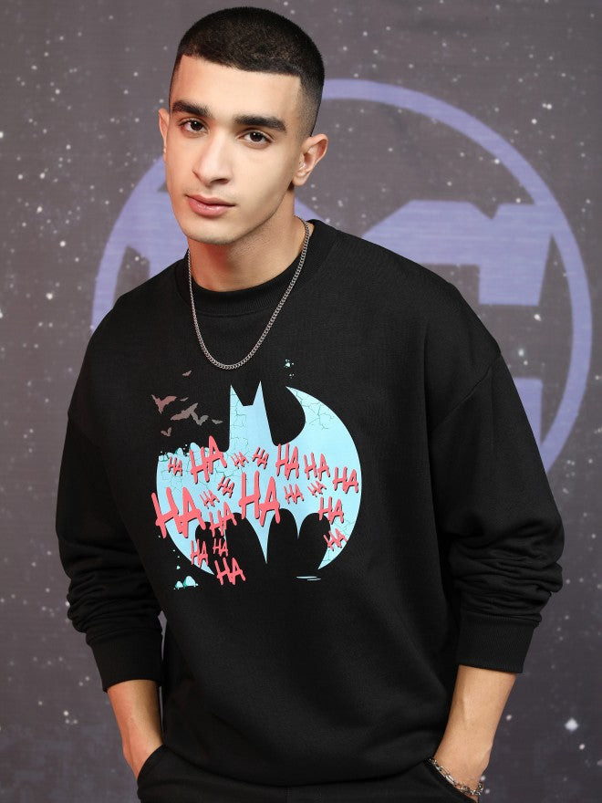 DC By Highlander Men Black Joker Round Neck Pullover Sweatshirt - Black - Image 3