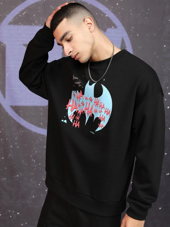 DC By Highlander Men Black Joker Round Neck Pullover Sweatshirt - Black - Image 4