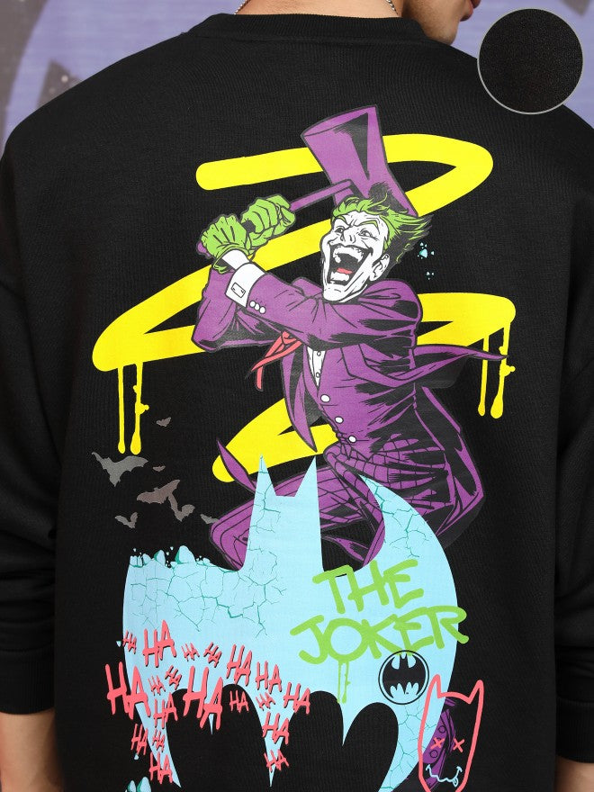DC By Highlander Men Black Joker Round Neck Pullover Sweatshirt - Black - Image 5