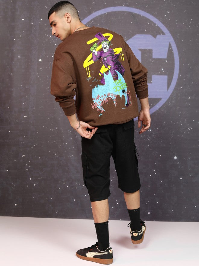 DC By Highlander Men Brown Joker Round Neck Pullover Sweatshirt - Brown - Image 2