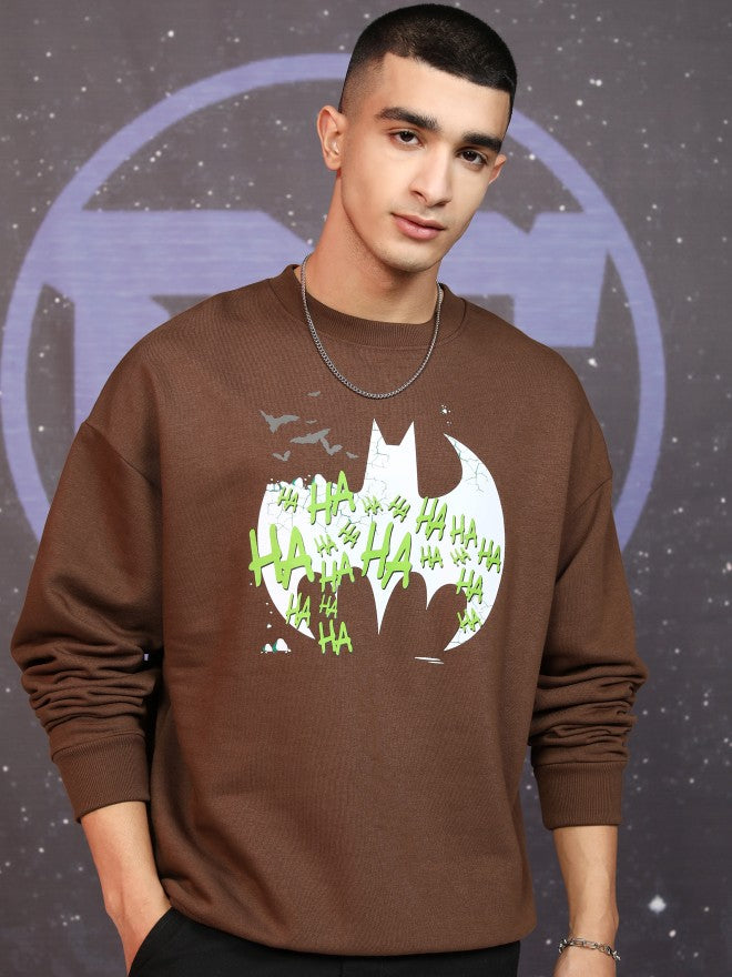 DC By Highlander Men Brown Joker Round Neck Pullover Sweatshirt - Brown - Image 3