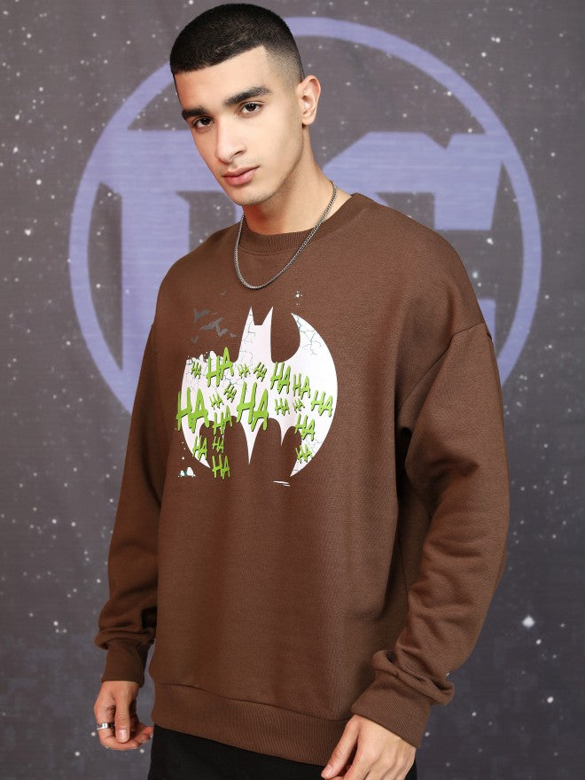 DC By Highlander Men Brown Joker Round Neck Pullover Sweatshirt - Brown - Image 4