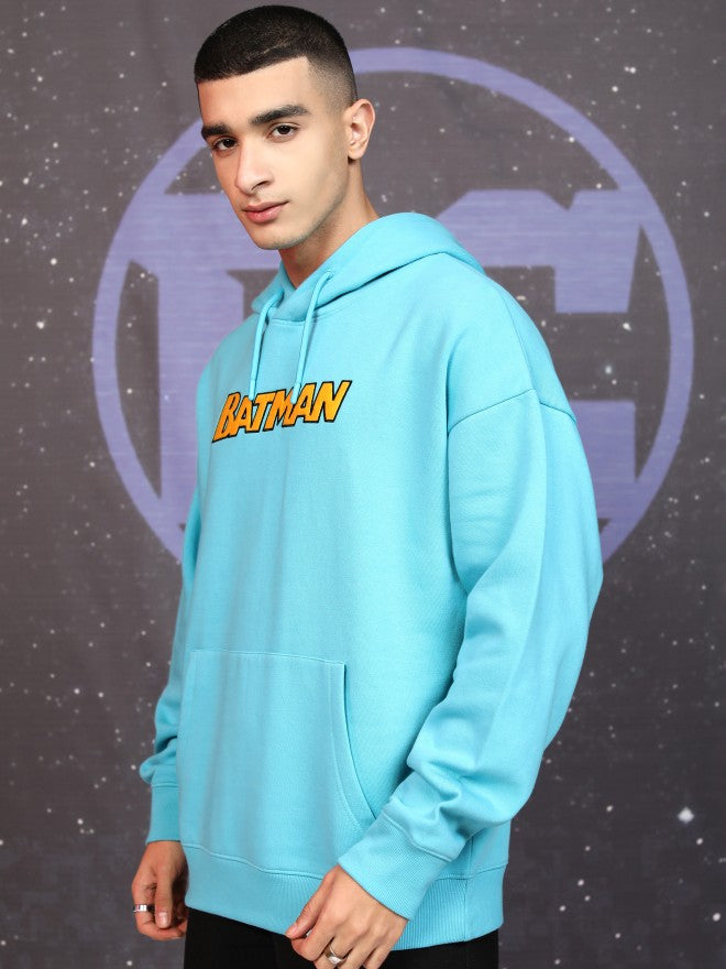 DC By Highlander Men Blue Batman Hooded Pullover Sweatshirt - Blue - Image 4