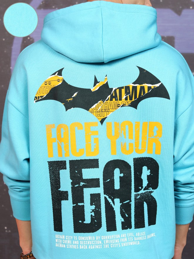 DC By Highlander Men Blue Batman Hooded Pullover Sweatshirt - Blue - Image 5