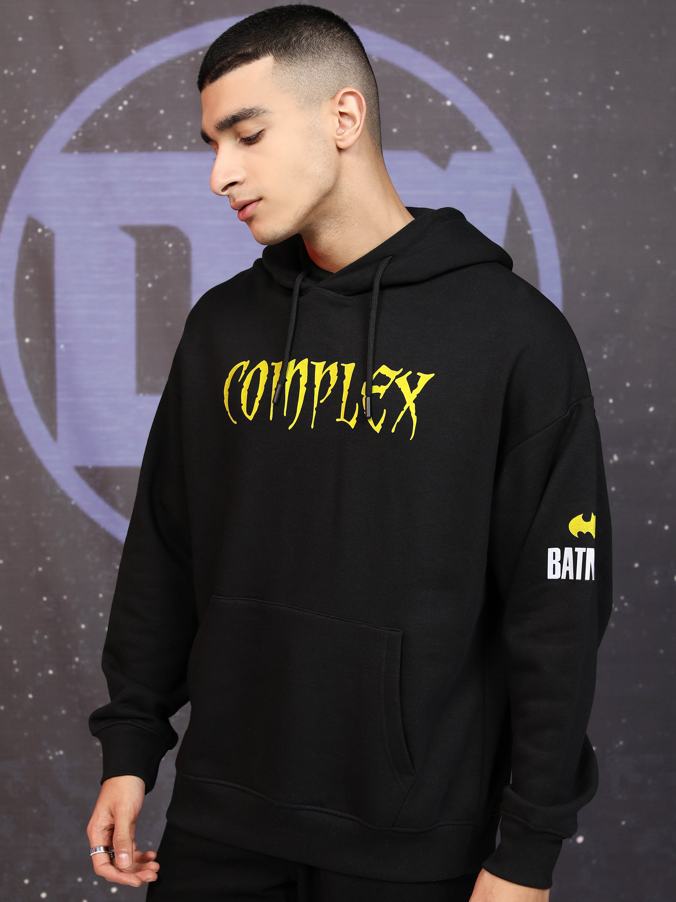 DC By Highlander Men Black Joker Hooded Pullover Sweatshirt - Black - Image 6