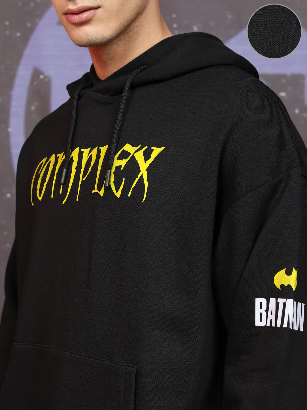 DC By Highlander Men Black Joker Hooded Pullover Sweatshirt - Black - Image 7