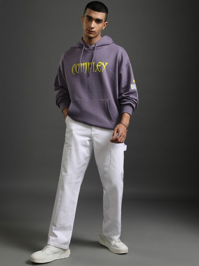 DC By Highlander Men Purple Joker Hooded Pullover Sweatshirt - Purple - Image 2
