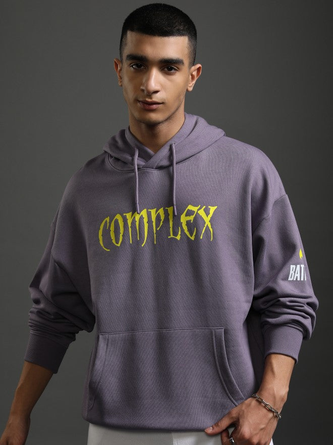 DC By Highlander Men Purple Joker Hooded Pullover Sweatshirt - Purple - Image 3