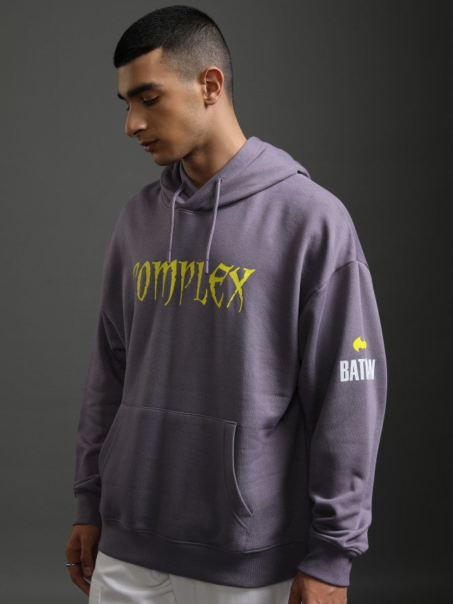 DC By Highlander Men Purple Joker Hooded Pullover Sweatshirt - Purple - Image 4
