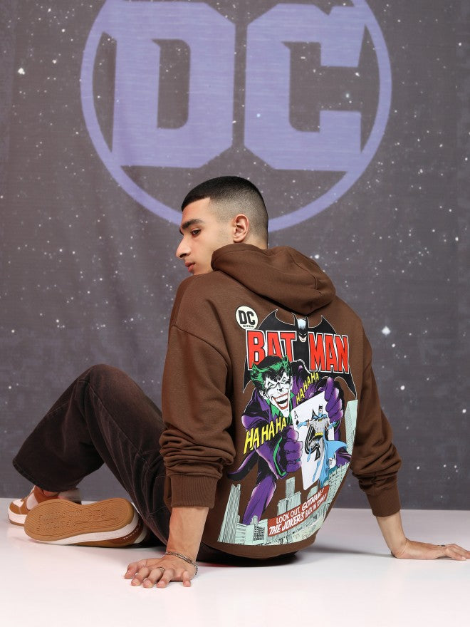 DC By Highlander Men Brown Batman Hooded Pullover Sweatshirt - Brown - Image 2
