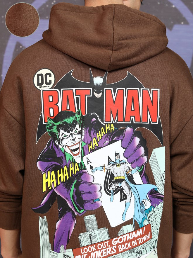 DC By Highlander Men Brown Batman Hooded Pullover Sweatshirt - Brown - Image 5
