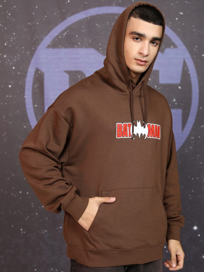 DC By Highlander Men Brown Batman Hooded Pullover Sweatshirt - Brown - Image 6