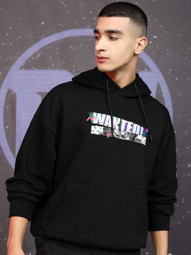 DC By Highlander Men Black Joker Hooded Pullover Sweatshirt - Black - Image 3