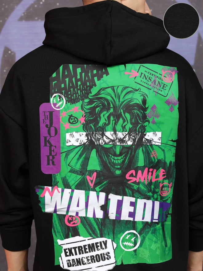 DC By Highlander Men Black Joker Hooded Pullover Sweatshirt - Black - Image 5