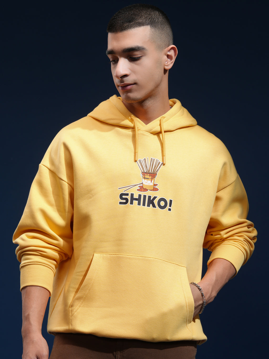 Disney By Highlander Men Yellow Shiko Hooded Pullover Sweatshirt - Yellow - Image 3