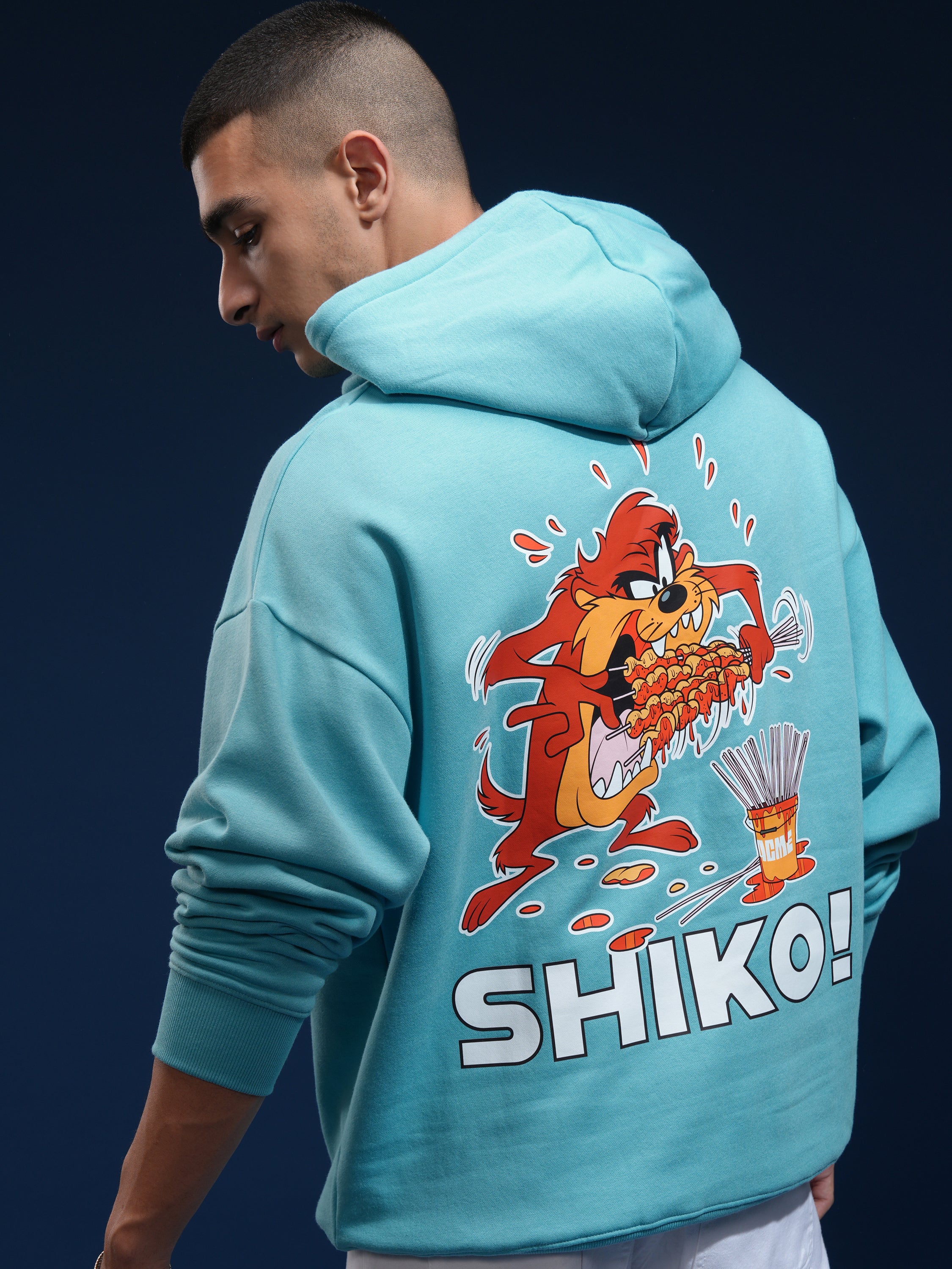Disney By Highlander Men Blue Shiko Hooded Pullover Sweatshirt - Blue - Image 1