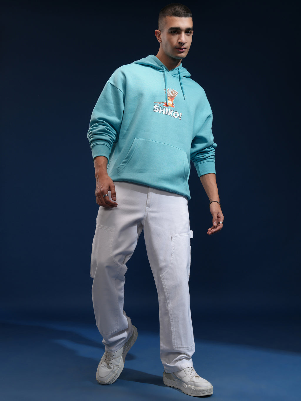 Disney By Highlander Men Blue Shiko Hooded Pullover Sweatshirt - Blue - Image 2