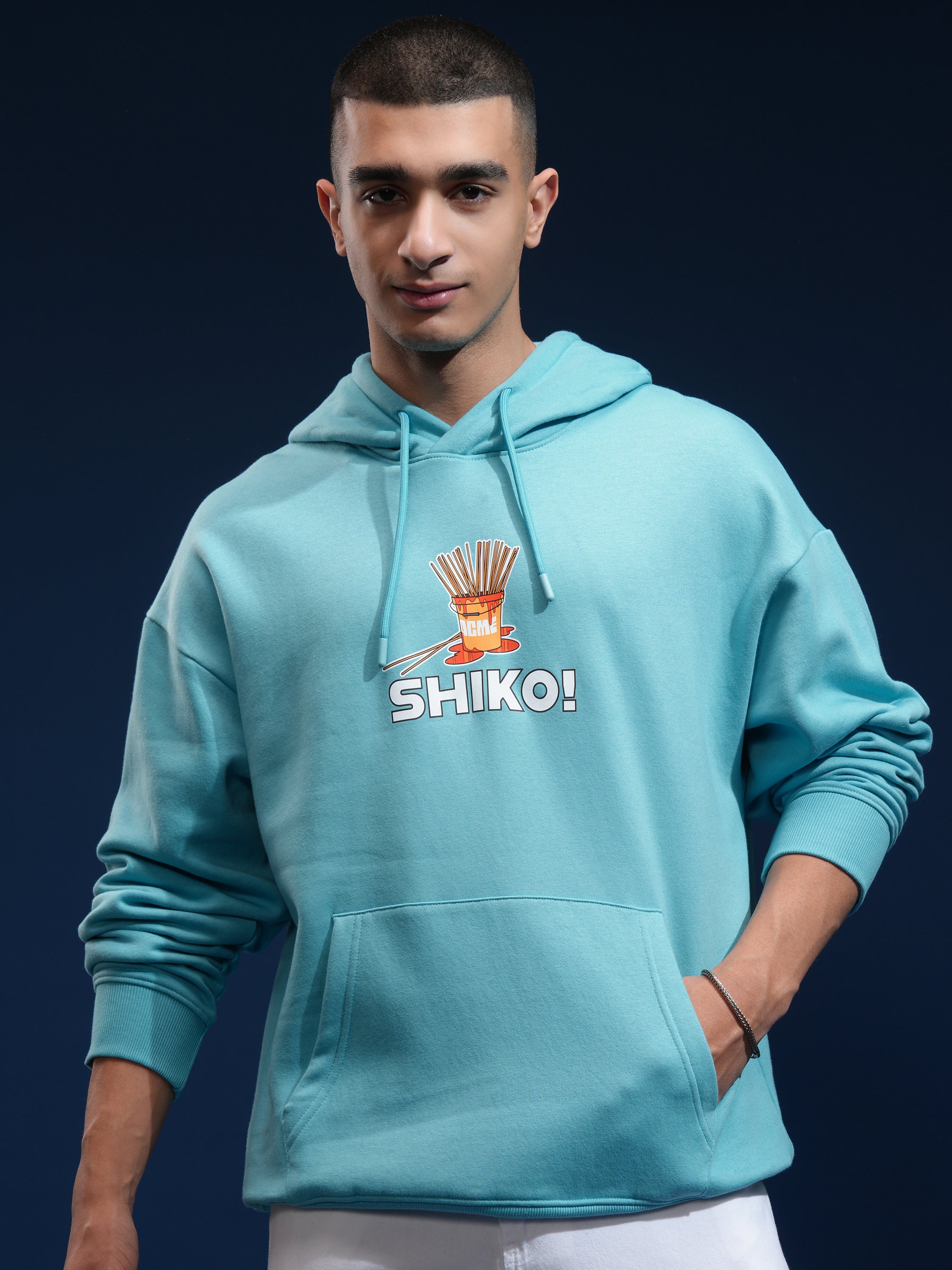 Disney By Highlander Men Blue Shiko Hooded Pullover Sweatshirt - Blue - Image 3