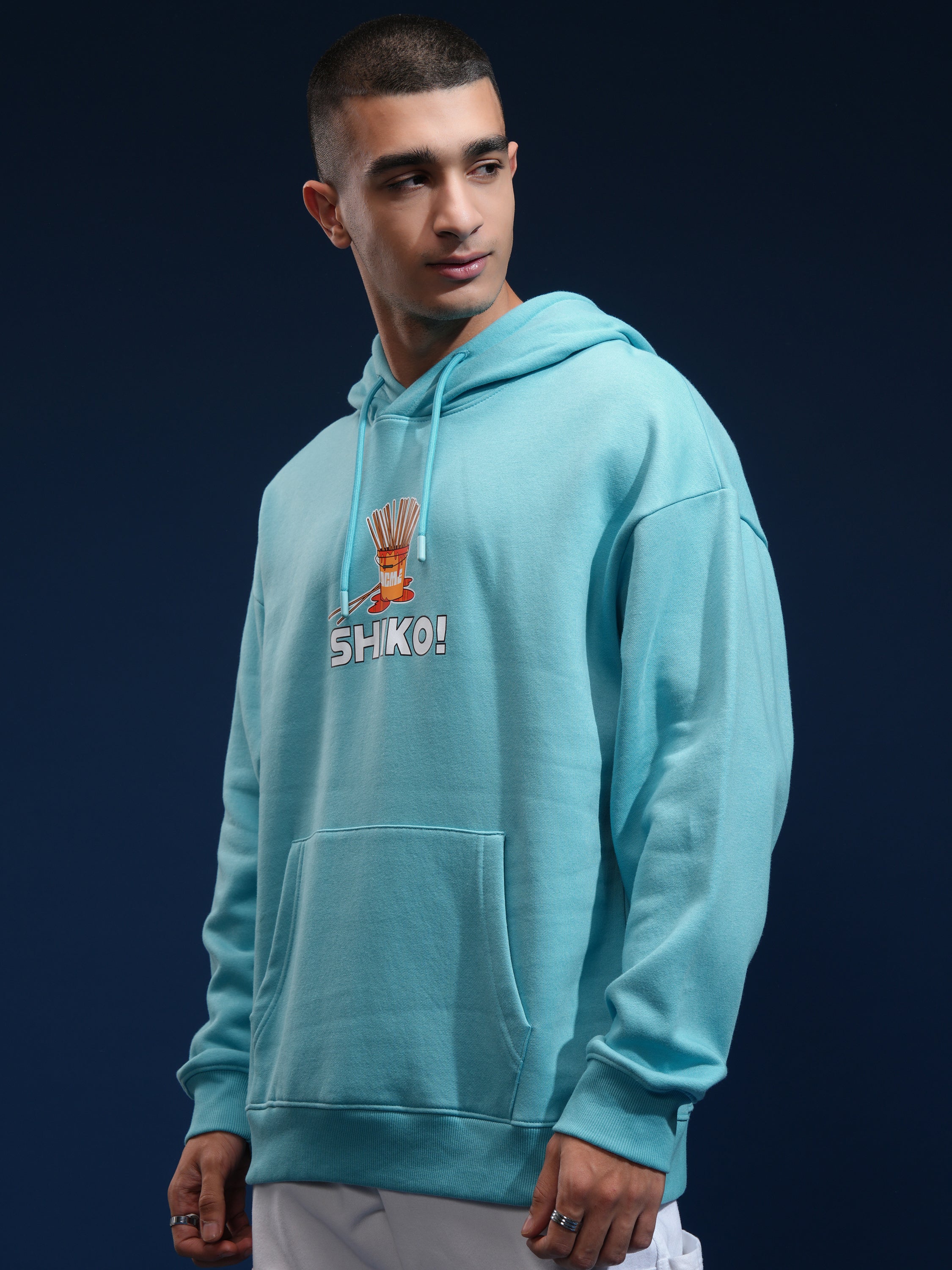 Disney By Highlander Men Blue Shiko Hooded Pullover Sweatshirt - Blue - Image 4