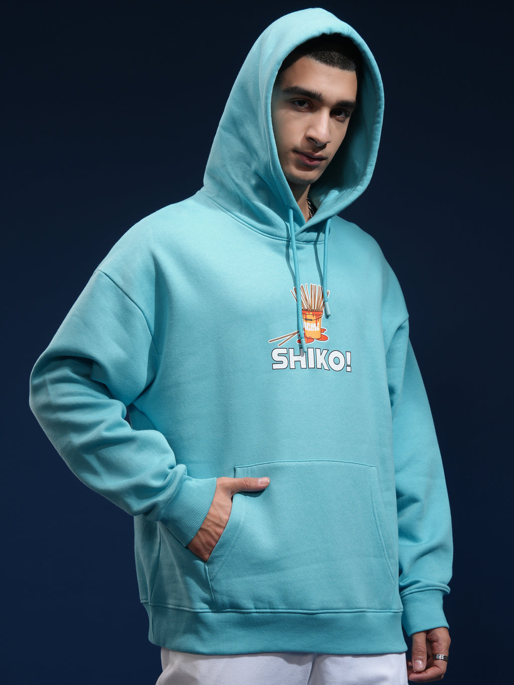 Disney By Highlander Men Blue Shiko Hooded Pullover Sweatshirt - Blue - Image 6