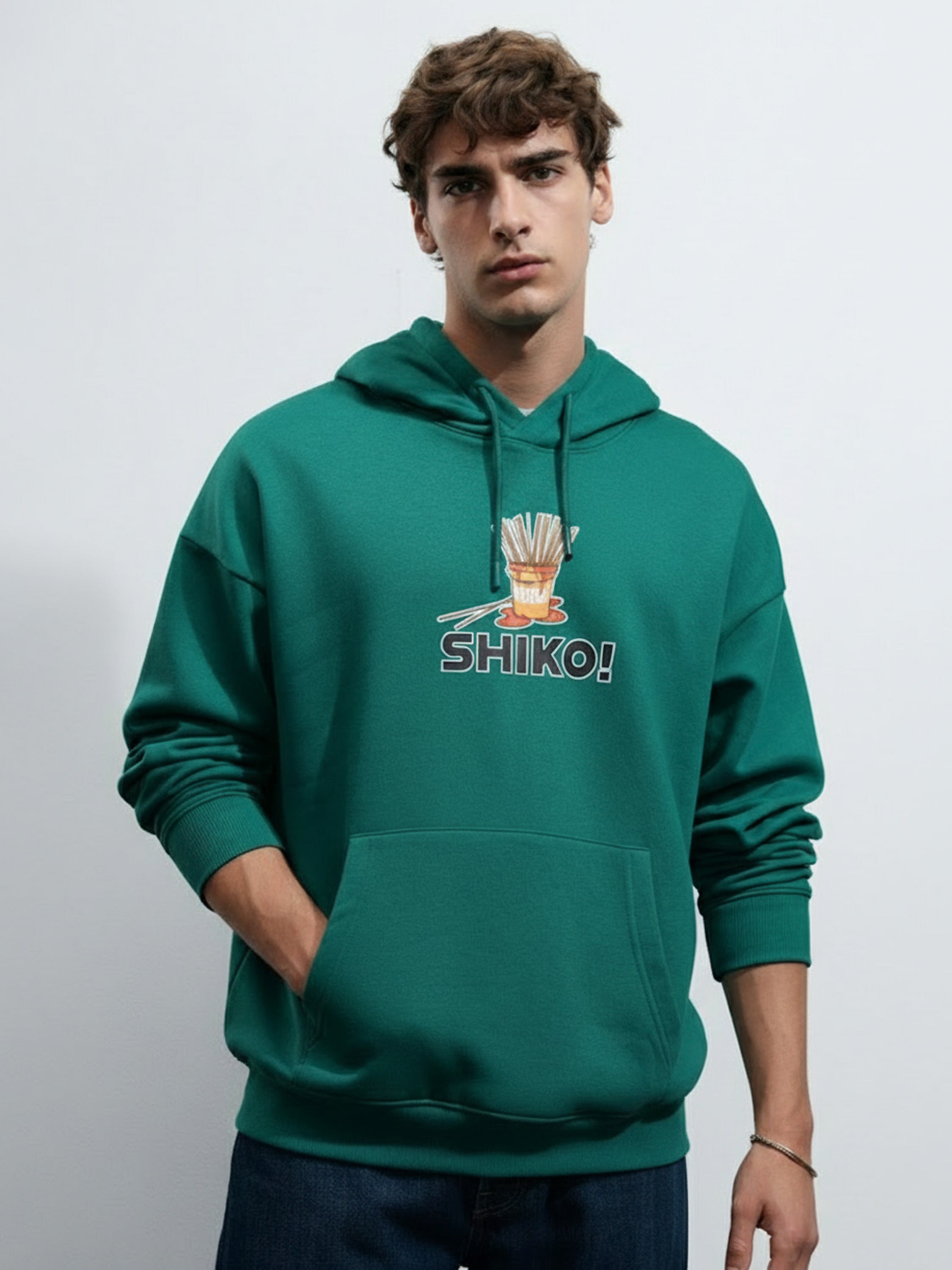Disney By Highlander Men Green Shiko Hooded Pullover Sweatshirt - Green - Image 1