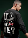 WB By Highlander Men Black Daffy Duck Round Neck Pullover Sweatshirt - Black - Image 1