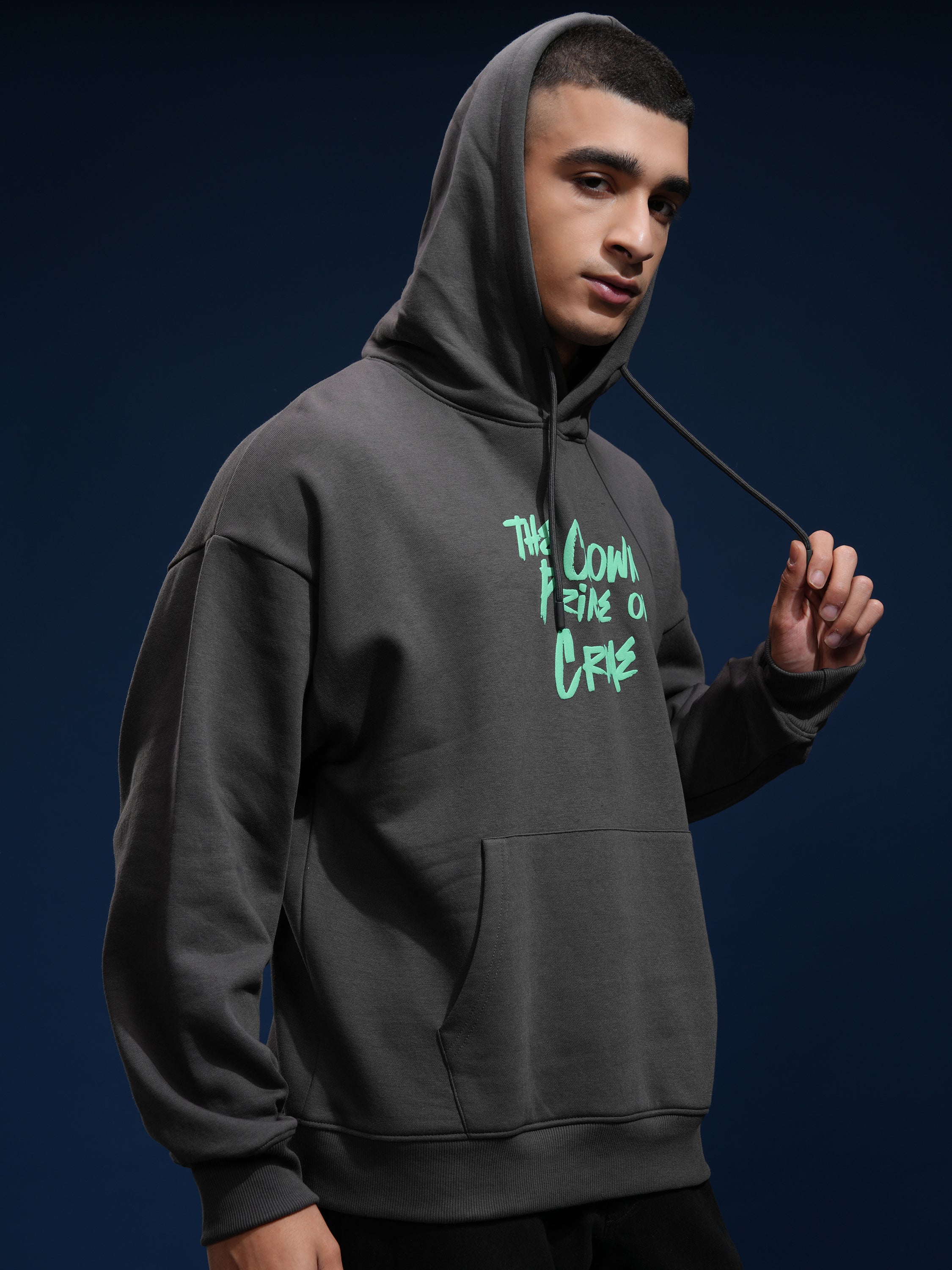DC By Highlander Men Grey Joker Hooded Pullover Sweatshirt - Grey - Image 6