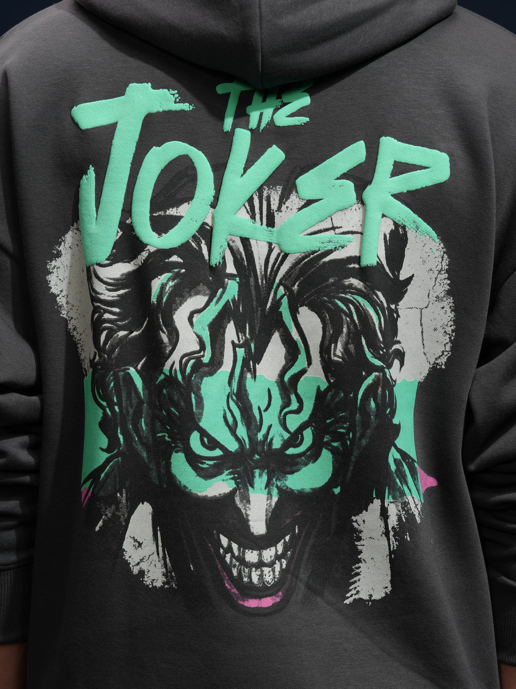 DC By Highlander Men Grey Joker Hooded Pullover Sweatshirt - Grey - Image 7
