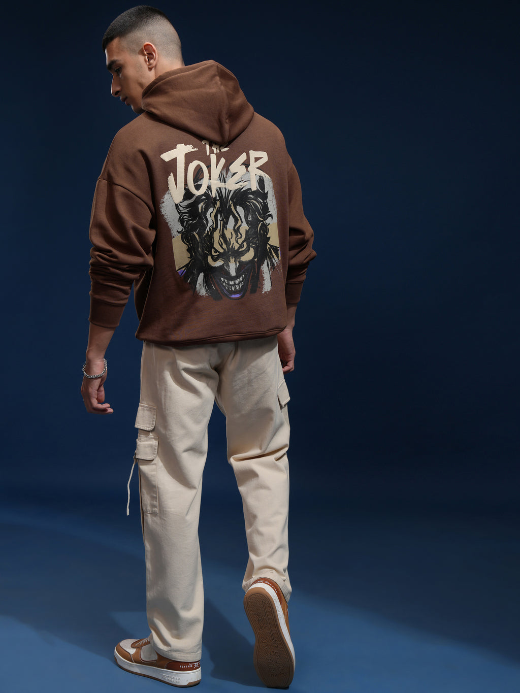 DC By Highlander Men Brown Joker Hooded Pullover Sweatshirt - Brown - Image 2
