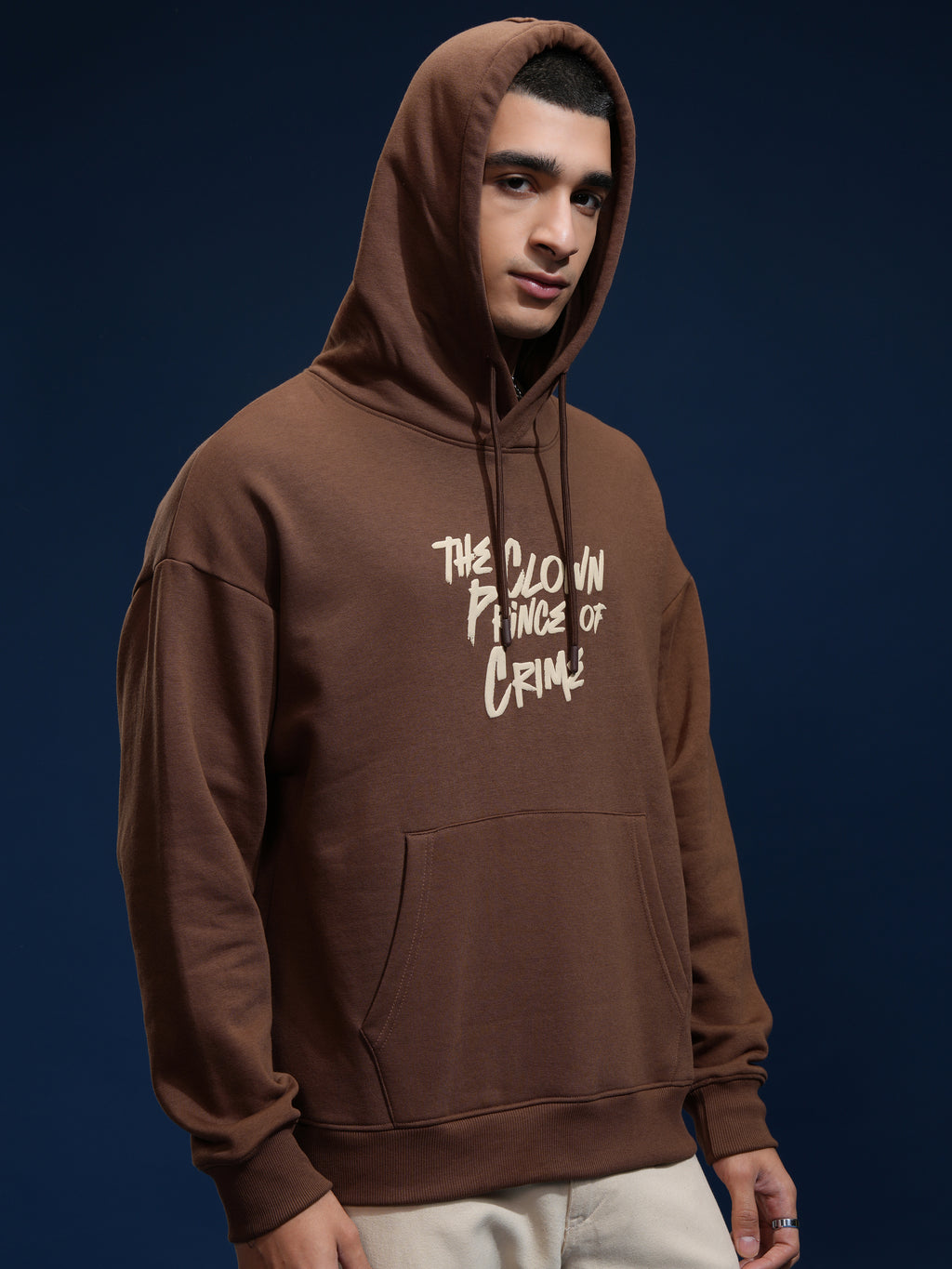 DC By Highlander Men Brown Joker Hooded Pullover Sweatshirt - Brown - Image 6