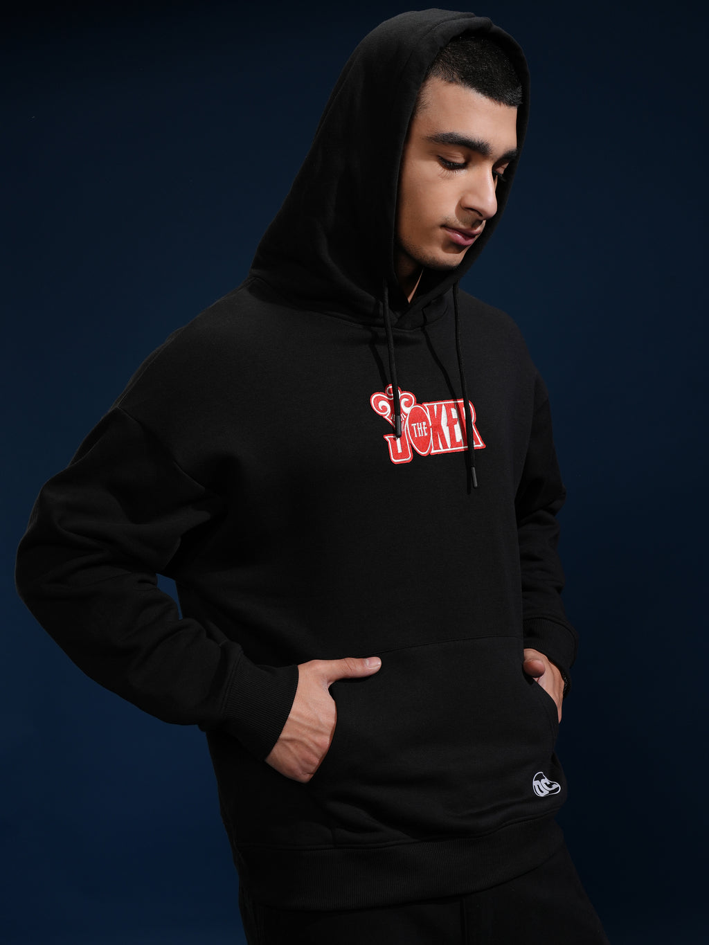DC By Highlander Men Black Joker Hooded Pullover Sweatshirt - Black - Image 8