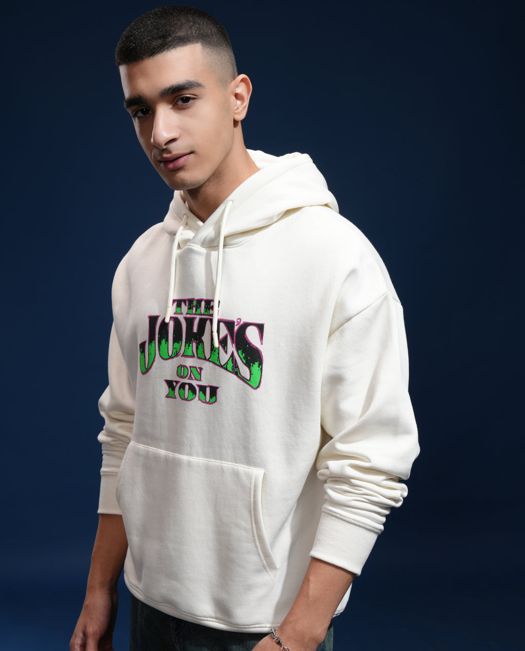 DC By Highlander Men White Joker Hooded Pullover Sweatshirt - White - Image 4