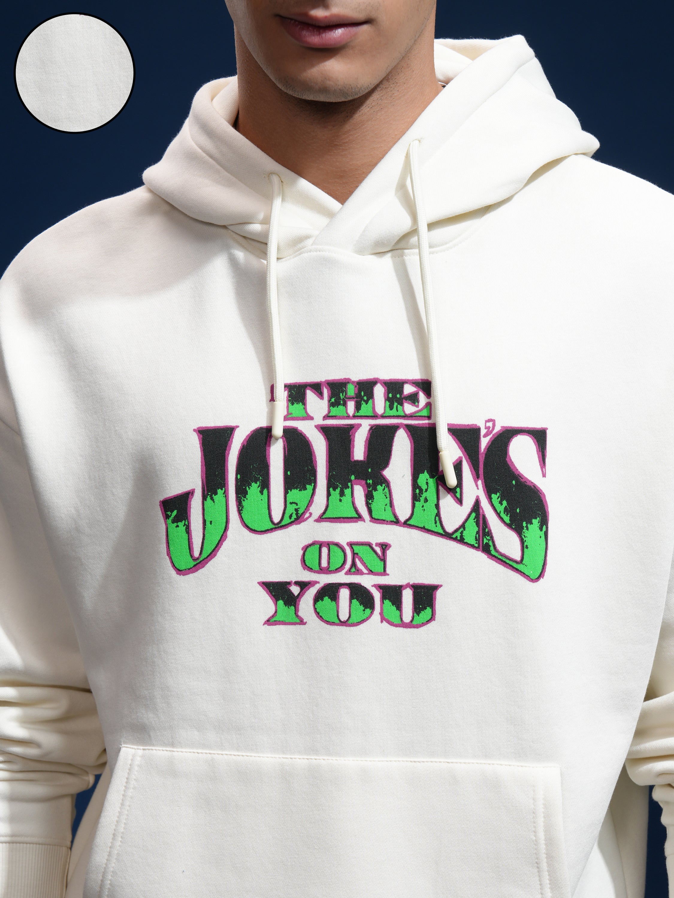 DC By Highlander Men White Joker Hooded Pullover Sweatshirt - White - Image 5