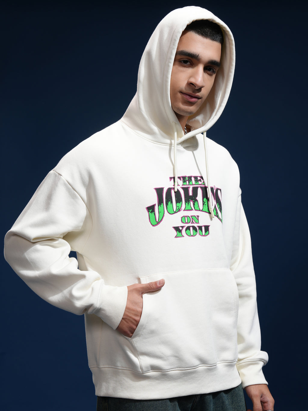 DC By Highlander Men White Joker Hooded Pullover Sweatshirt - White - Image 6