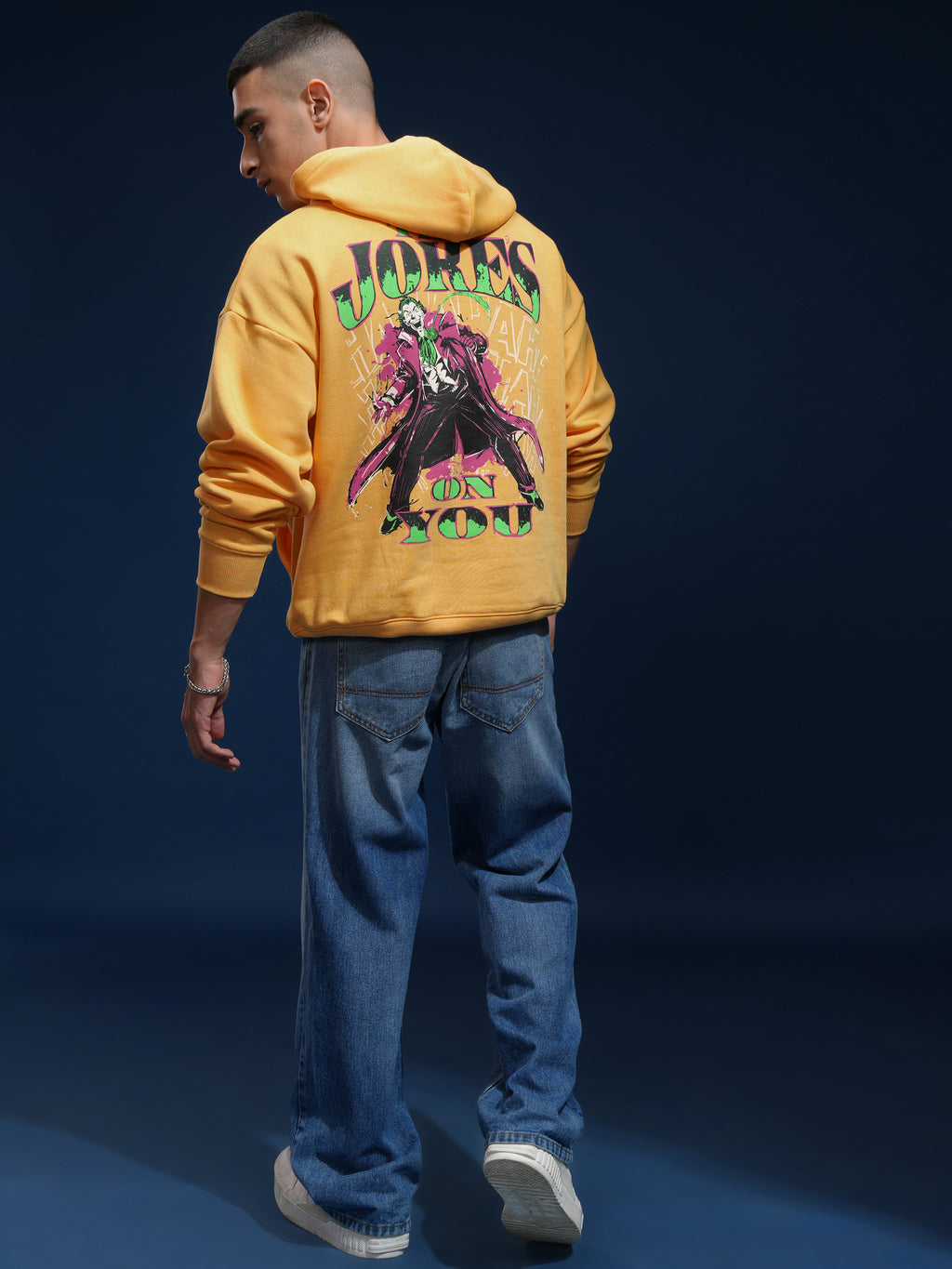 DC By Highlander Men Yellow Joker Hooded Pullover Sweatshirt - Yellow - Image 2