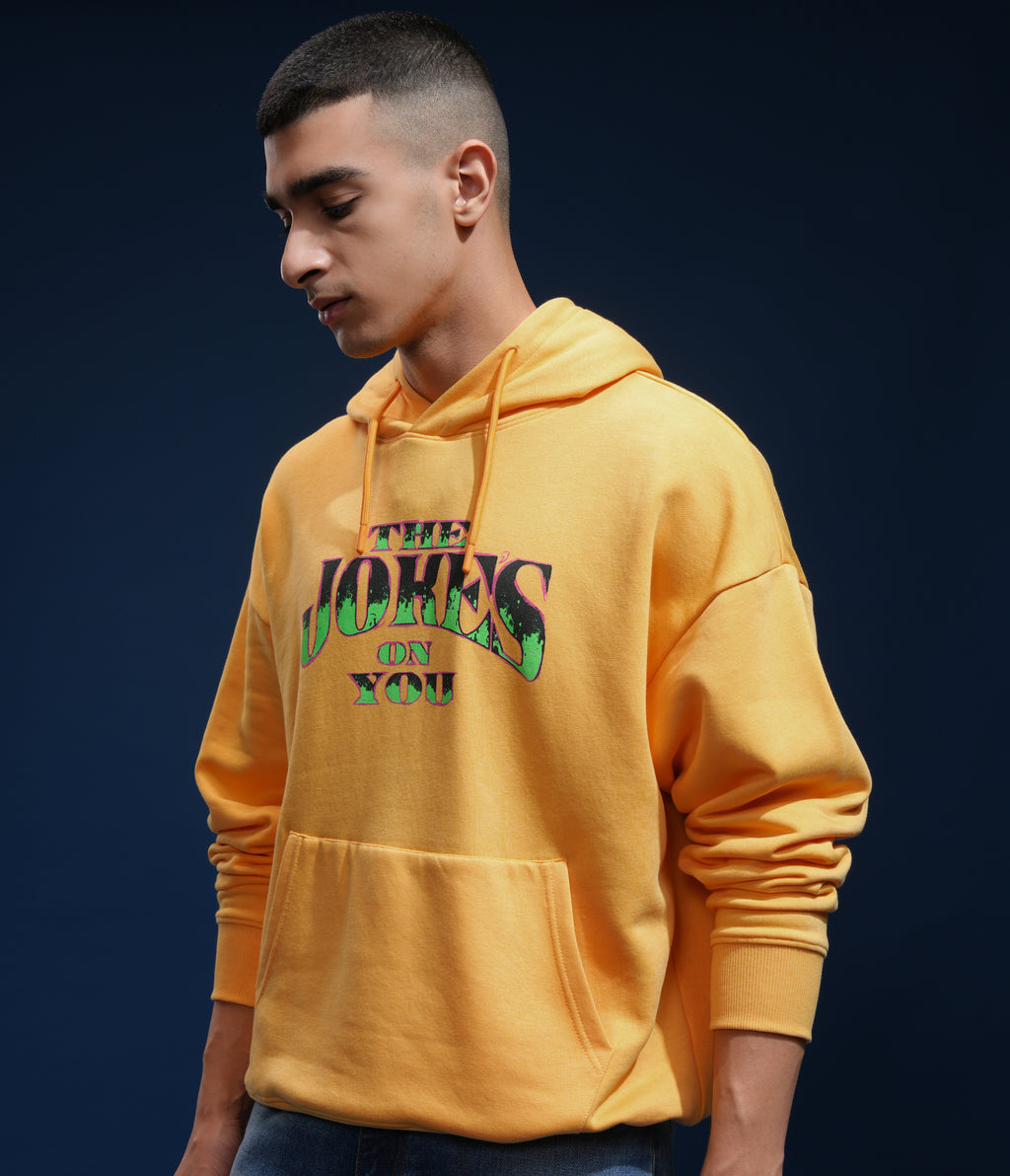 DC By Highlander Men Yellow Joker Hooded Pullover Sweatshirt - Yellow - Image 4