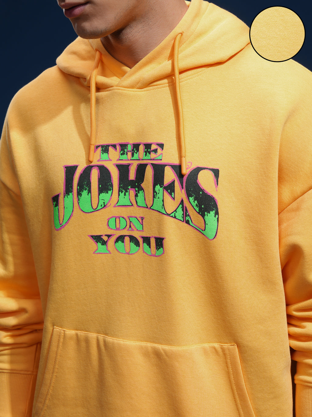 DC By Highlander Men Yellow Joker Hooded Pullover Sweatshirt - Yellow - Image 5