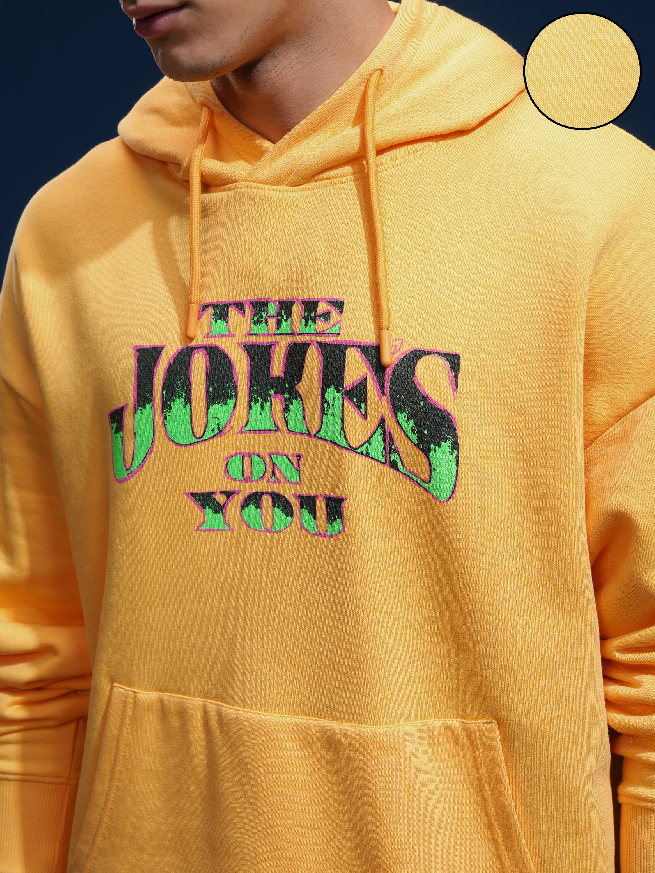 DC By Highlander Men Yellow Joker Hooded Pullover Sweatshirt - Yellow - Image 5
