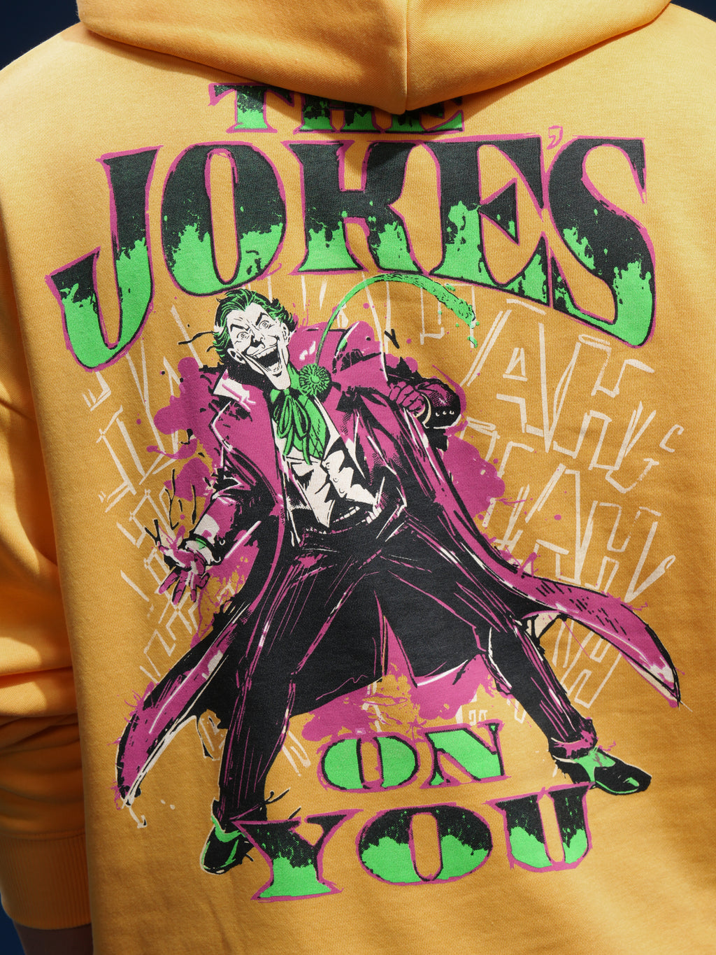 DC By Highlander Men Yellow Joker Hooded Pullover Sweatshirt - Yellow - Image 7