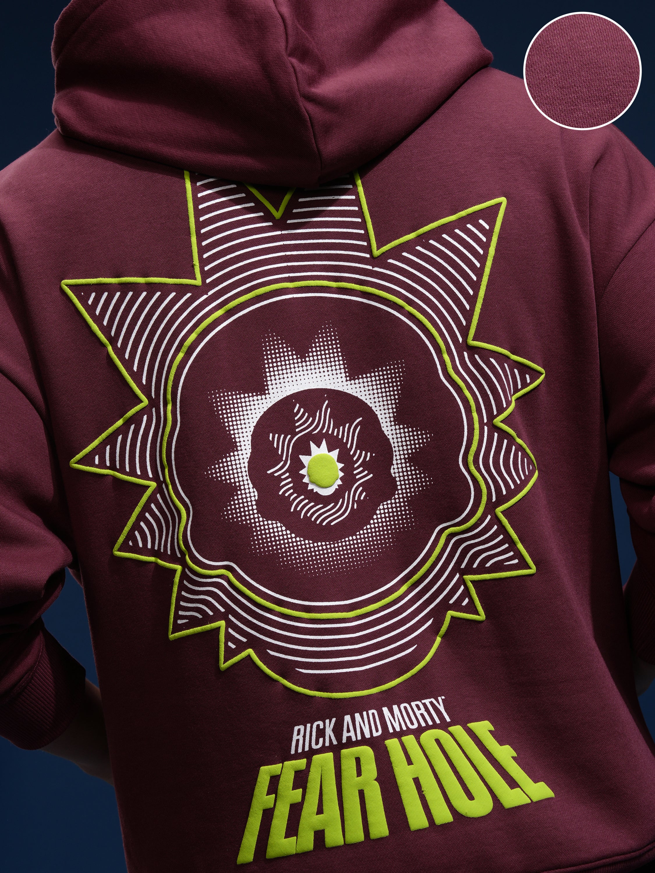 WB By Highlander Men Maroon Rick And Morty Hooded Pullover Sweatshirt - Maroon - Image 5