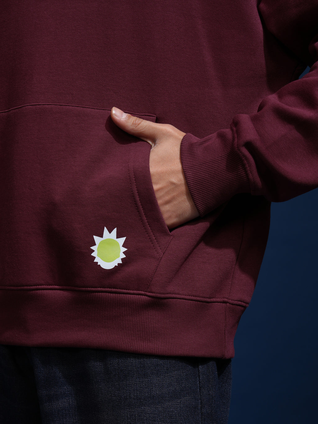 WB By Highlander Men Maroon Rick And Morty Hooded Pullover Sweatshirt - Maroon - Image 7