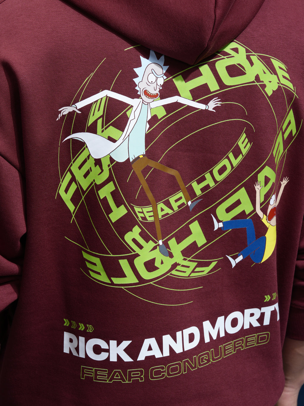 WB By Highlander Men Maroon Rick And Morty Hooded Pullover Sweatshirt - Maroon - Image 7