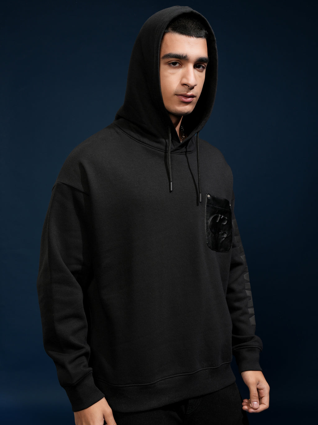 DC By Highlander Men Black Batman Hooded Pullover Sweatshirt - Black - Image 6