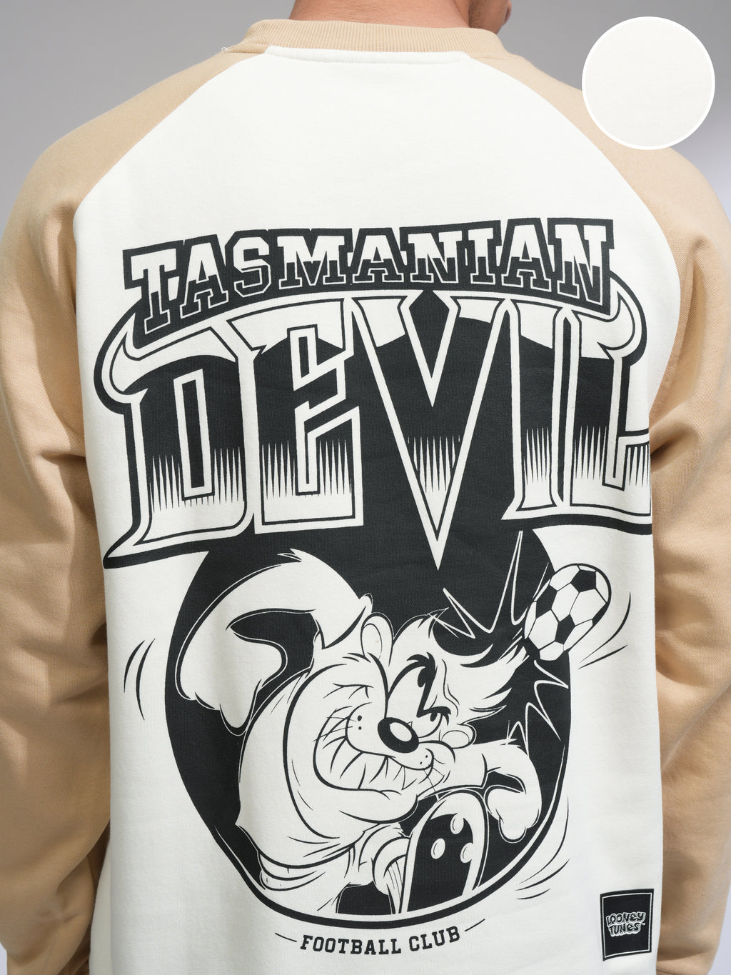 WB By Highlander Men White Looney Tunes Round Neck Pullover Sweatshirt - White - Image 5