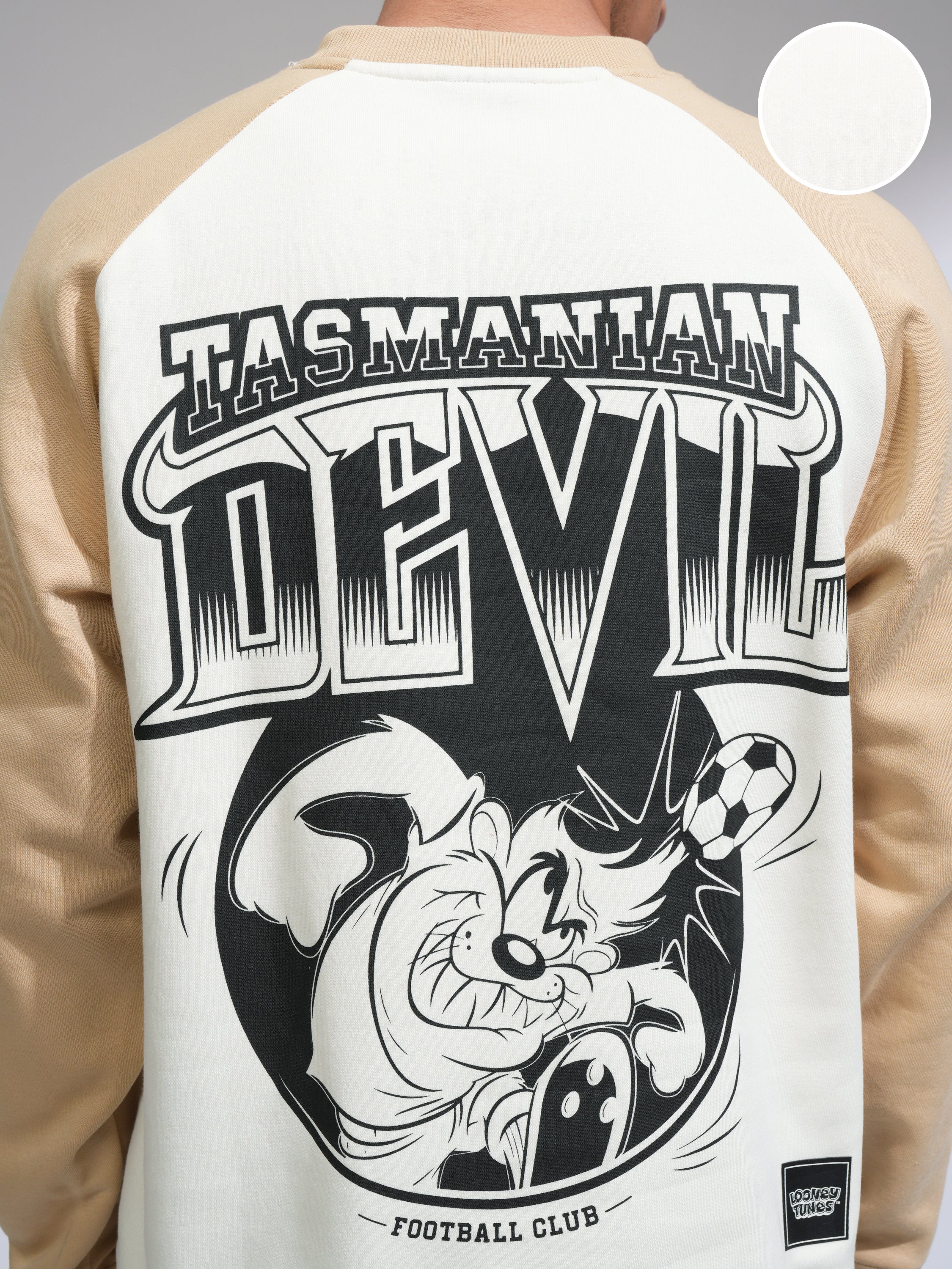 WB By Highlander Men White Looney Tunes Round Neck Pullover Sweatshirt - White - Image 5