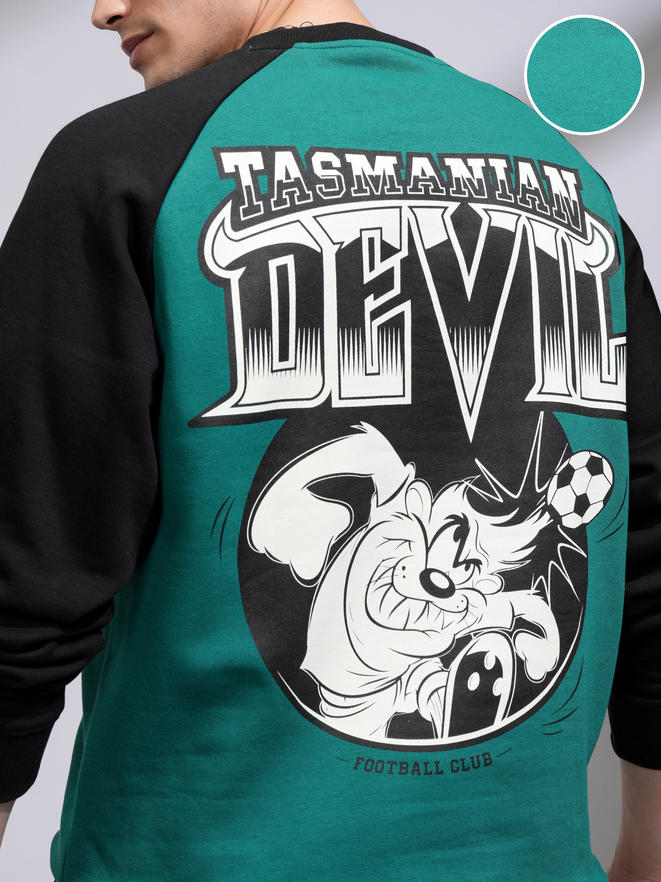 WB By Highlander Men Green Looney Tunes Round Neck Pullover Sweatshirt - Green - Image 5