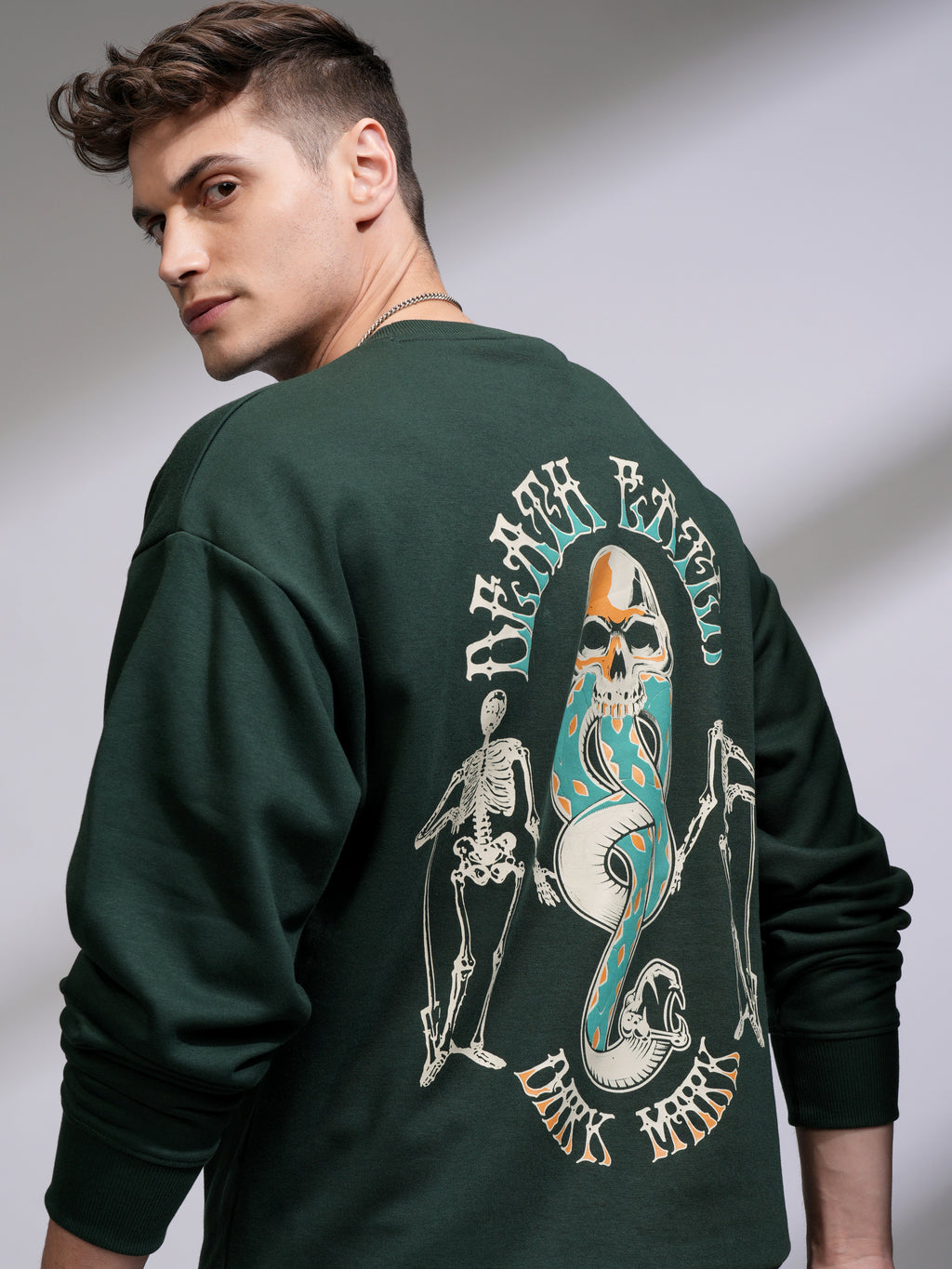 WB By Highlander Men Olive Harry Potter Round Neck Pullover Sweatshirt - Olive - Image 1