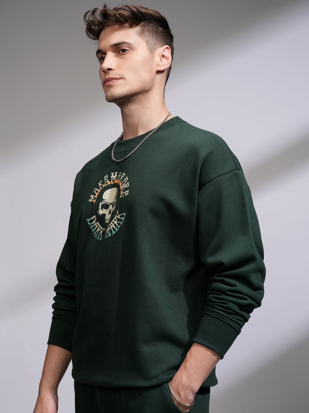 WB By Highlander Men Olive Harry Potter Round Neck Pullover Sweatshirt - Olive - Image 4